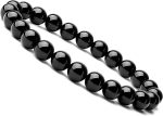 WRCXSTONE Natural 8mm Gorgeous Semi-Precious Gemstones Healing Crystal Stretch Beaded Bracelet Unisex